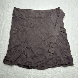 Athleta gray wherever 6 short skirt cinched overlay cargo pockets pockets & tie